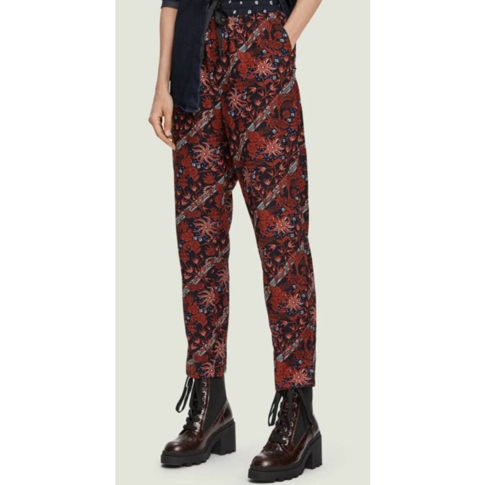 New Anthropologie Scotch & Soda Hanley Trousers $125 SMALL Floral Elastic Waist